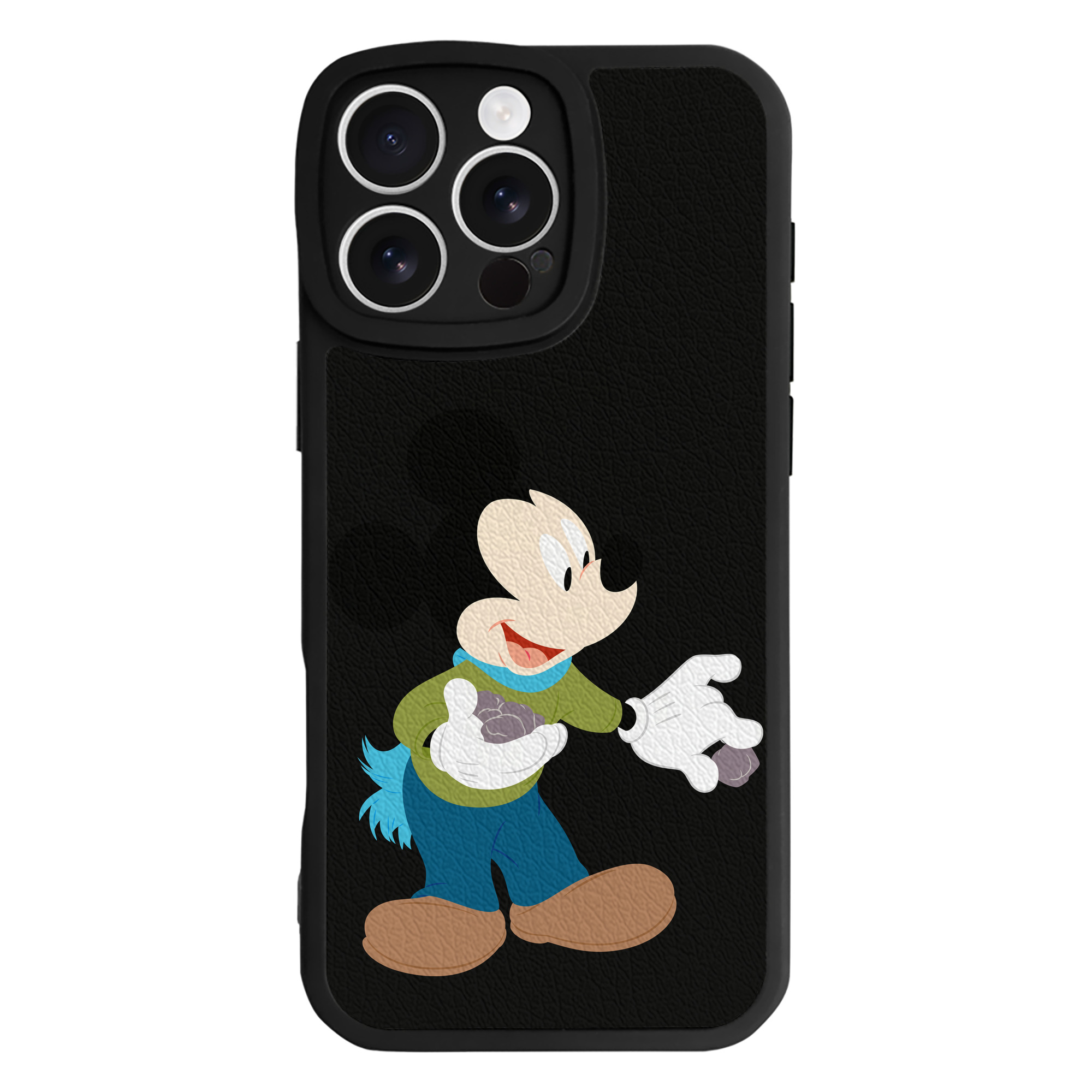 （画像用） ミッキーマウス Mickey Mouse 【iPhone 16シリーズ対応】シリコンスマホケース（レザー調） 材質：シリコン
